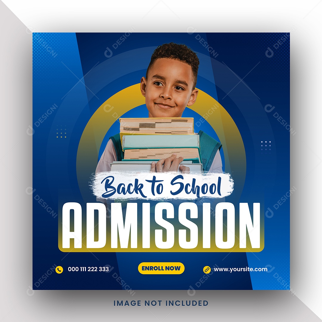 Escola de Admissão Online Social Media PSD Editável
