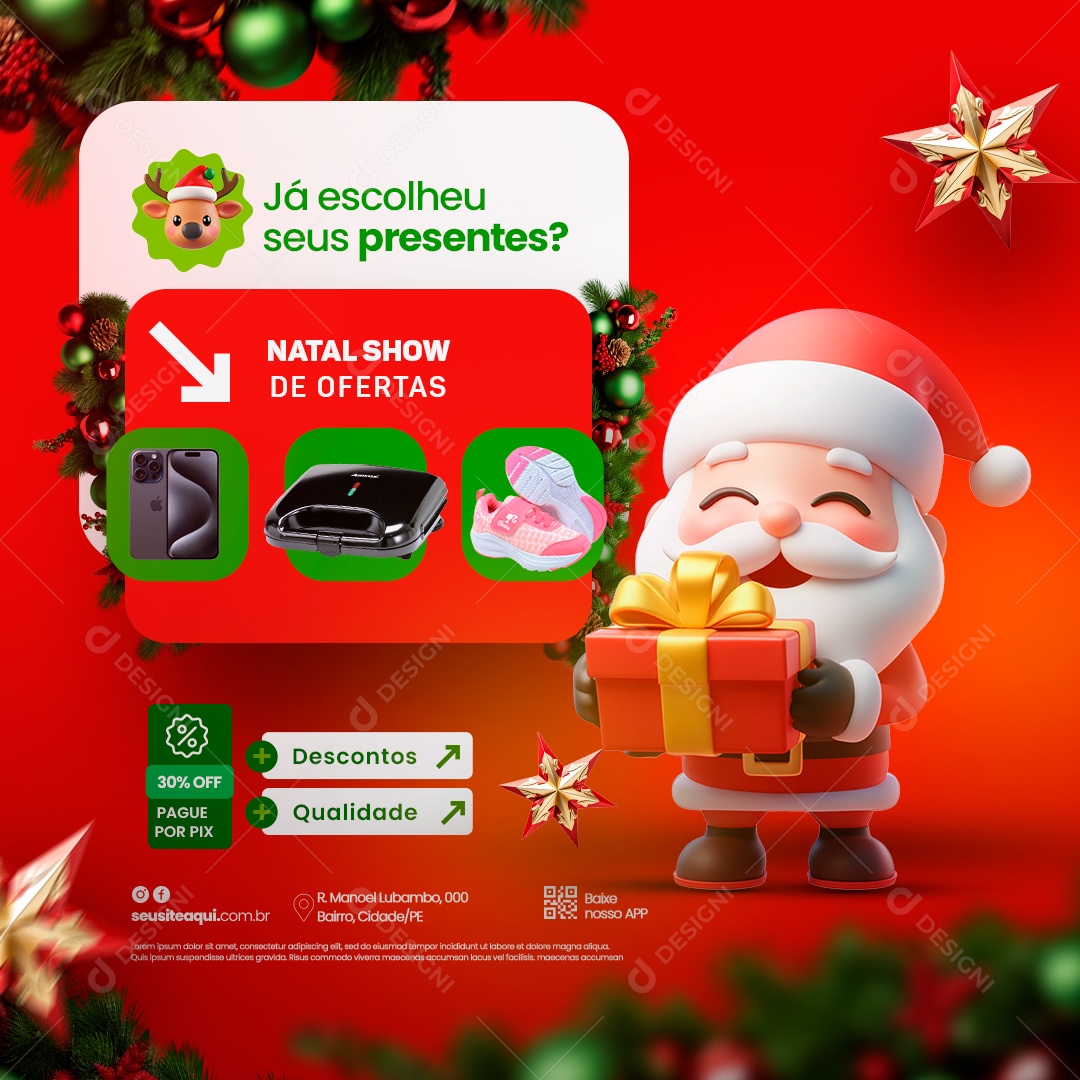 Loja Já Escollheu Seus Presentes Social Media PSD Editável