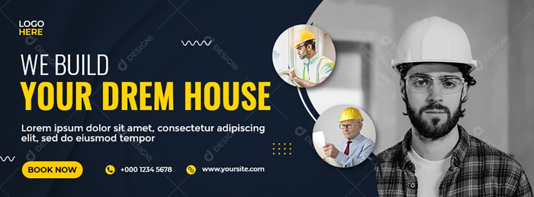 Banner Negocio De Construção Nós Construímos Sua Casa Social Media PSD Editável