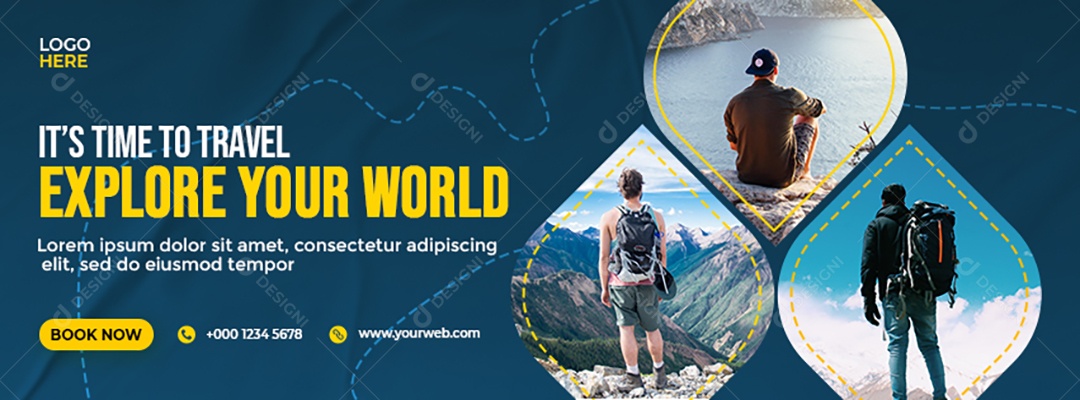 Banner Agência de Viagem Explore o Mundo Social Media PSD Editável