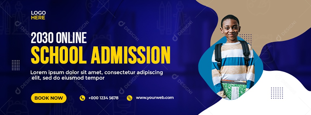 Escola De Admissão Online Social Media PSD Editável