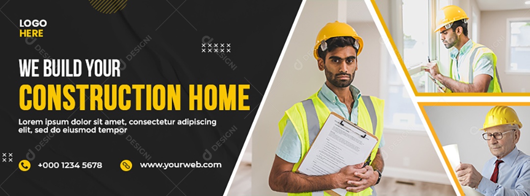 Banner Negocio De Construção Social Media PSD Editável