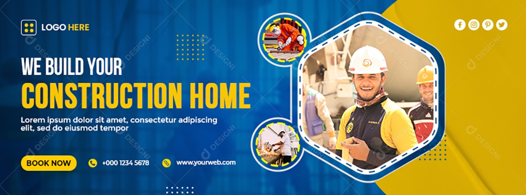 Banner Negocio De Construção Social Media PSD Editável
