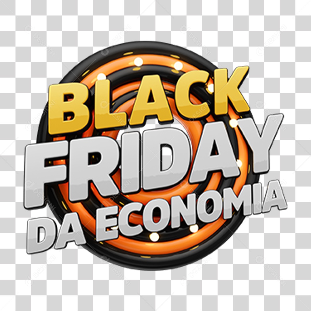 Selo 3D Black Friday PNG Transparente