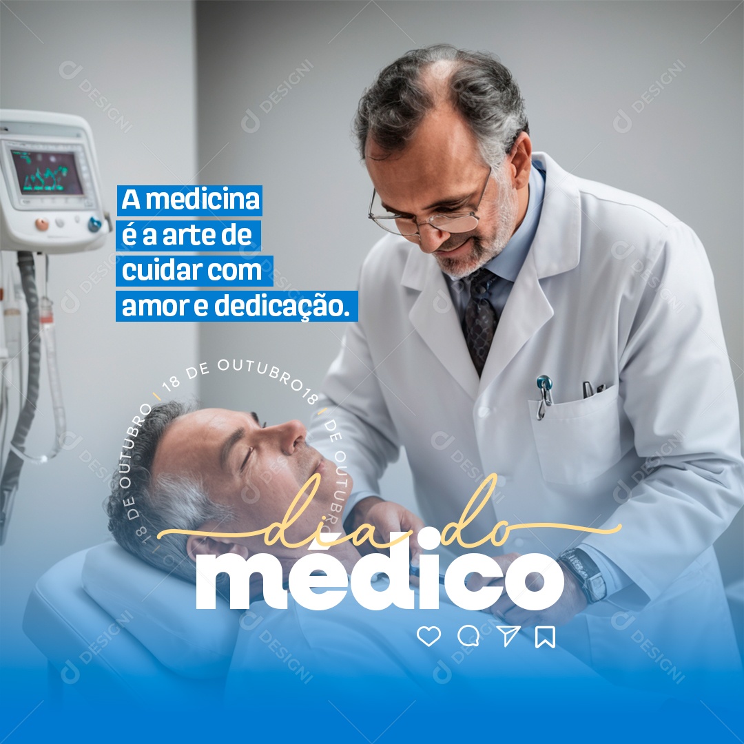 Dia do Médico 18 de Outubro Social Media PSD Editável