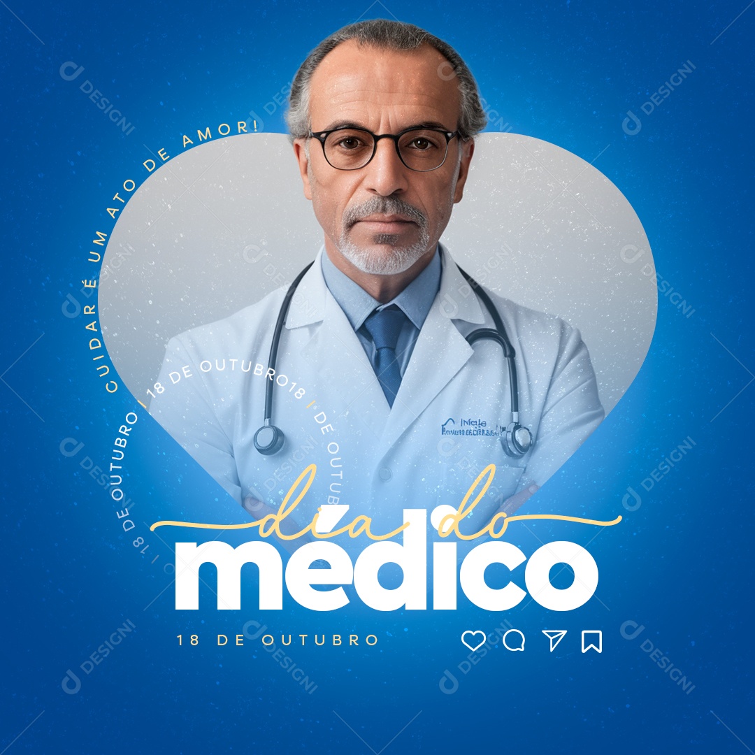 Dia do Médico 18 de Outubro Social Media PSD Editável