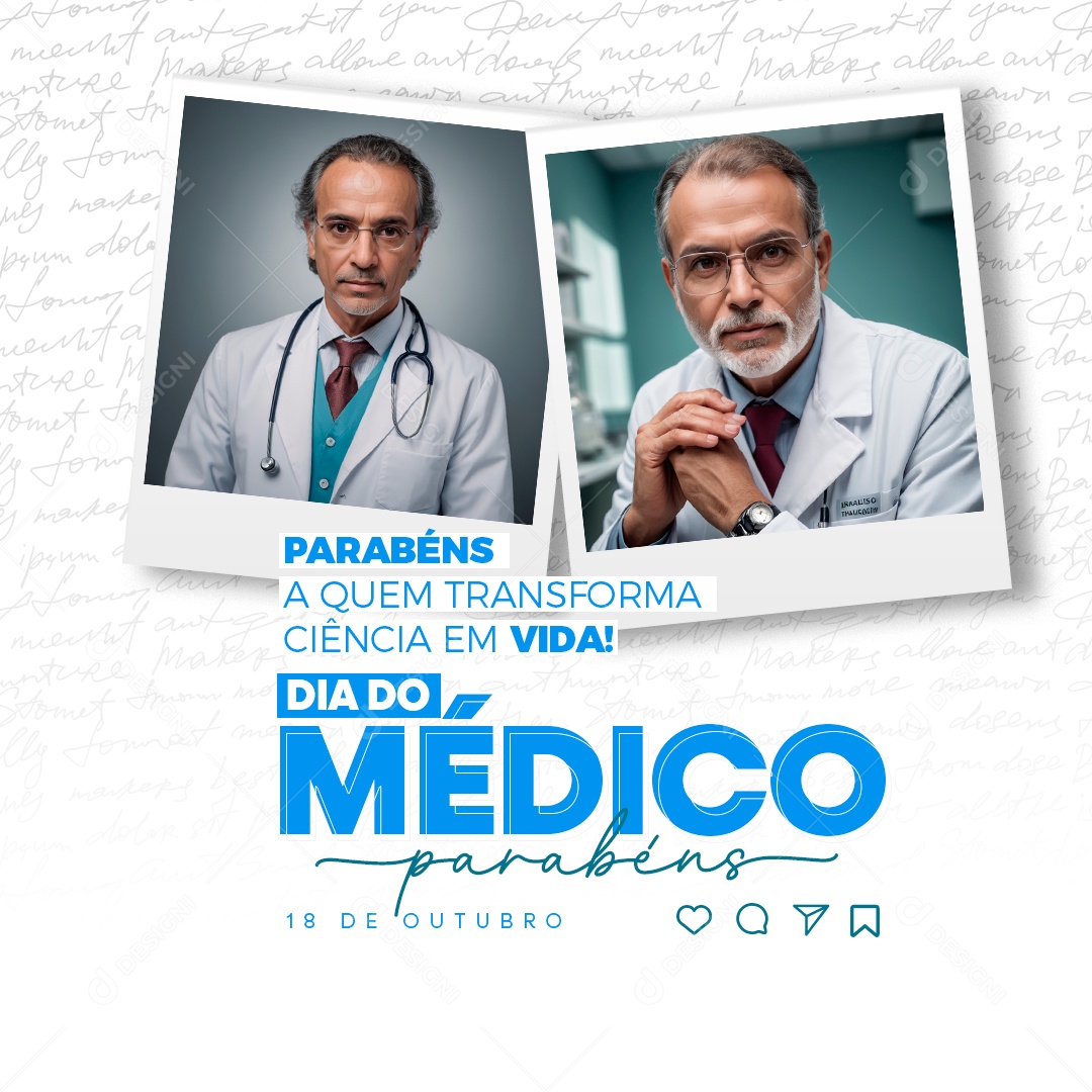 Dia do Médico 18 de Outubro Social Media PSD Editável