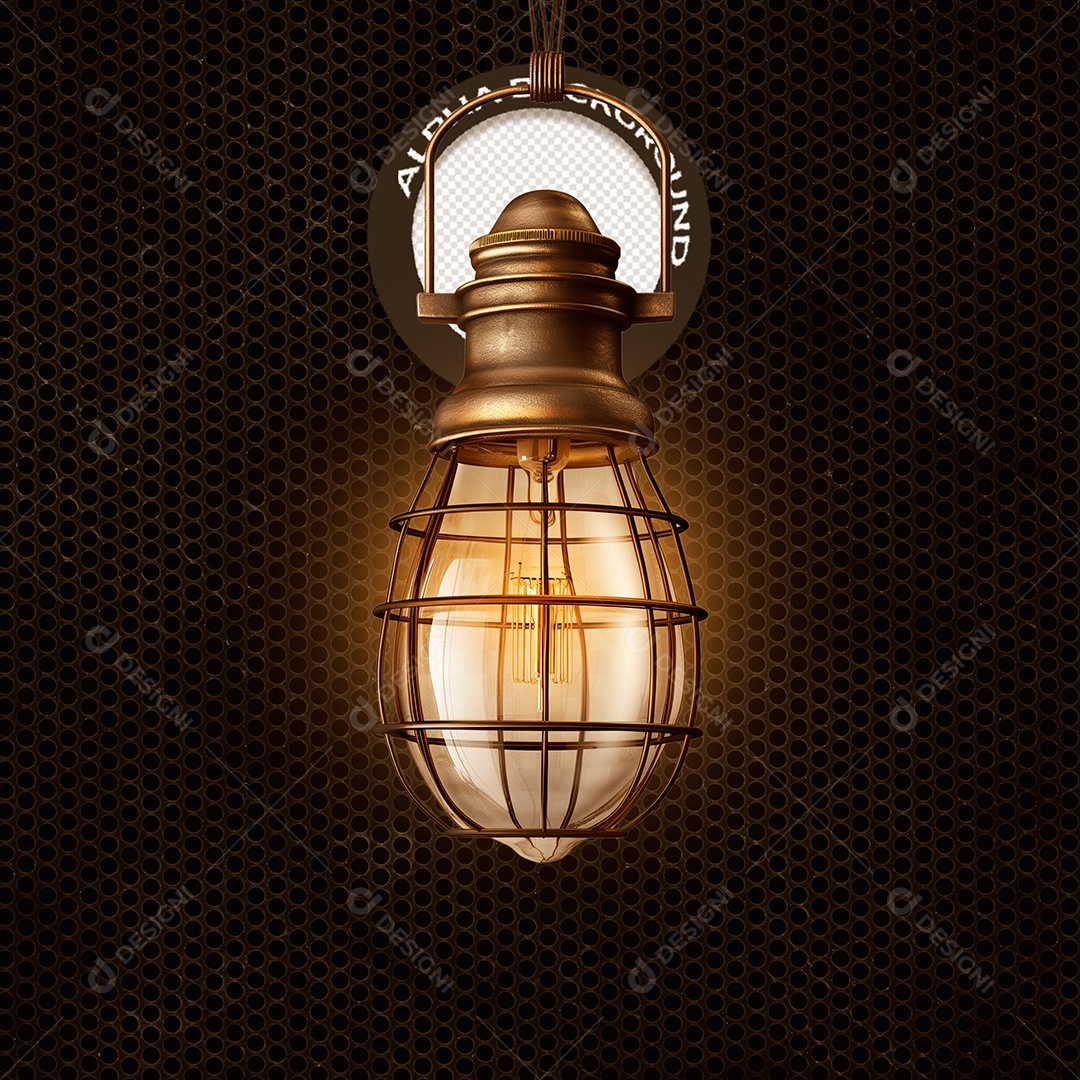 Lâmpada Elemento 3D para Composição PSD