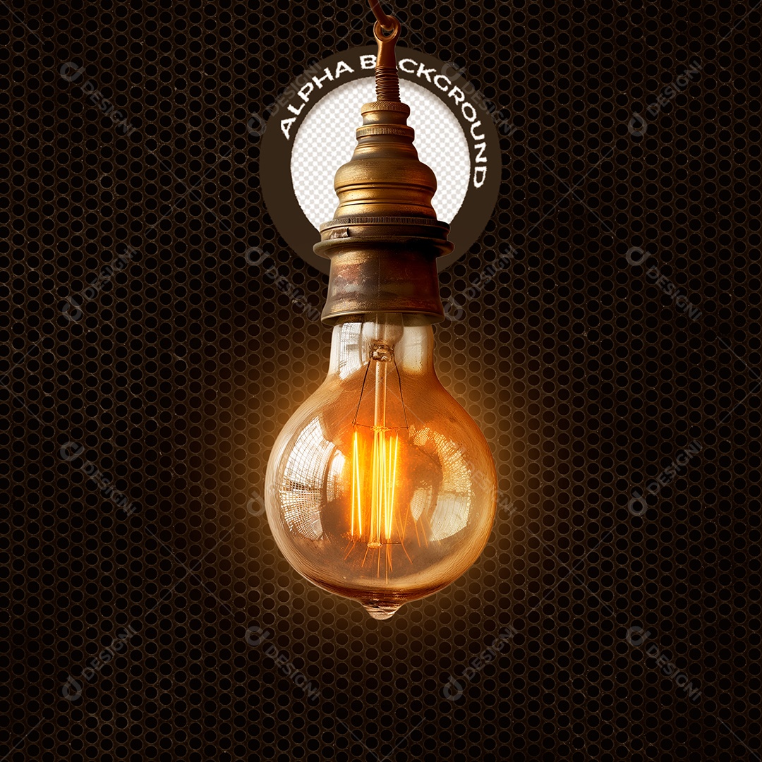 Lâmpada Elemento 3D para Composição PSD