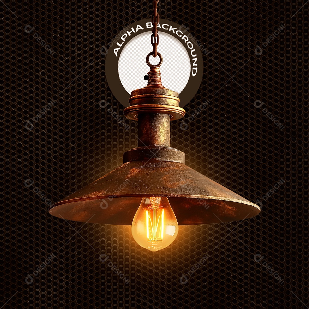 Lâmpada Elemento 3D para Composição PSD