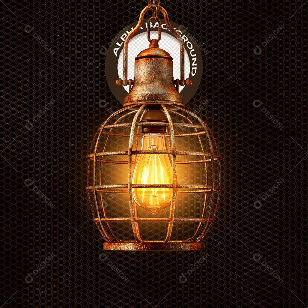 Lâmpada Elemento 3D para Composição PSD