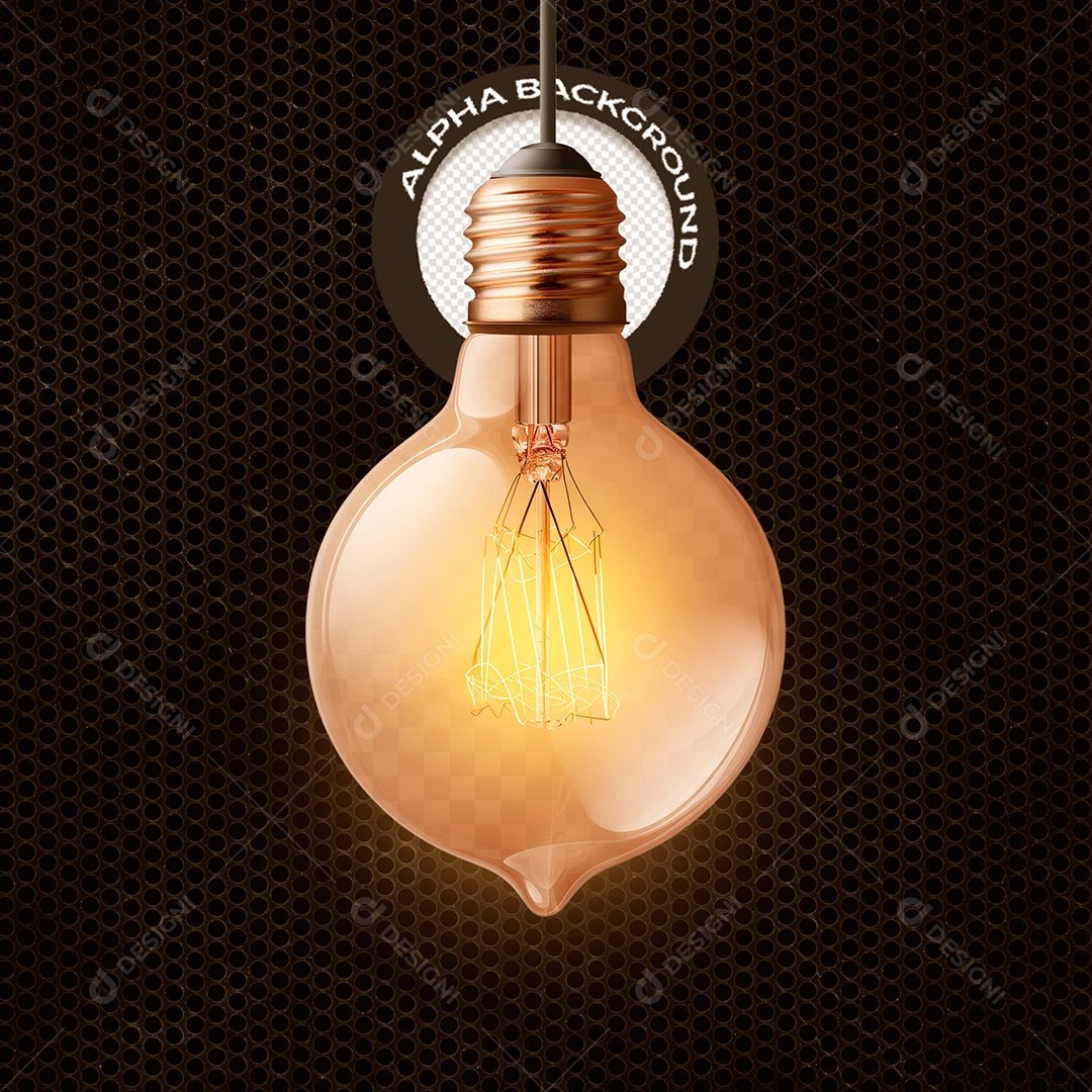 Lâmpada Elemento 3D para Composição PSD