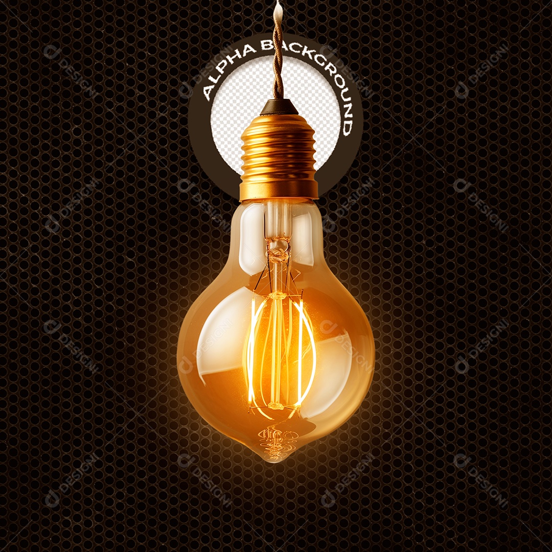 Elemento 3D Lâmpada para Composição PSD