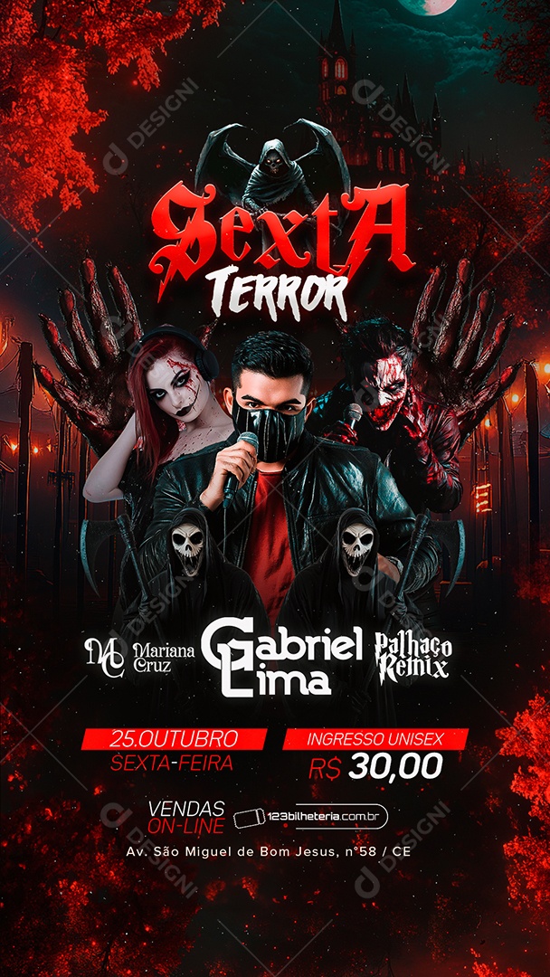 Story Flyer Halloween Sexta Terror Social Media PSD Editável