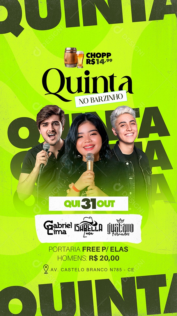 Story Flyer Quinta no Barzin Social Media PSD Editável