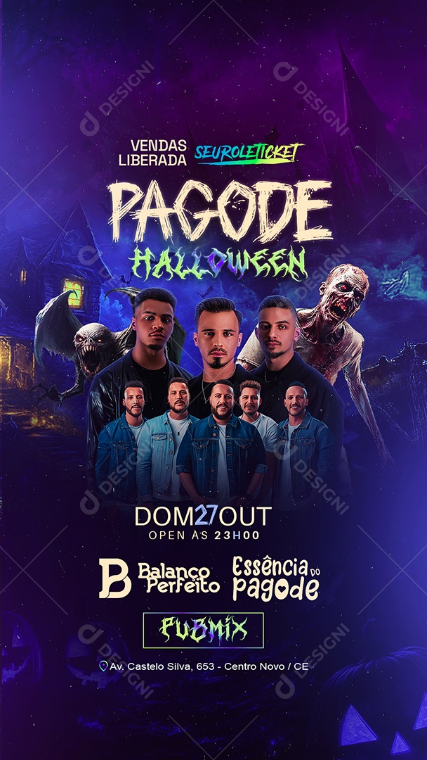 Story Flyer Halloween Pagode Social Media PSD Editável