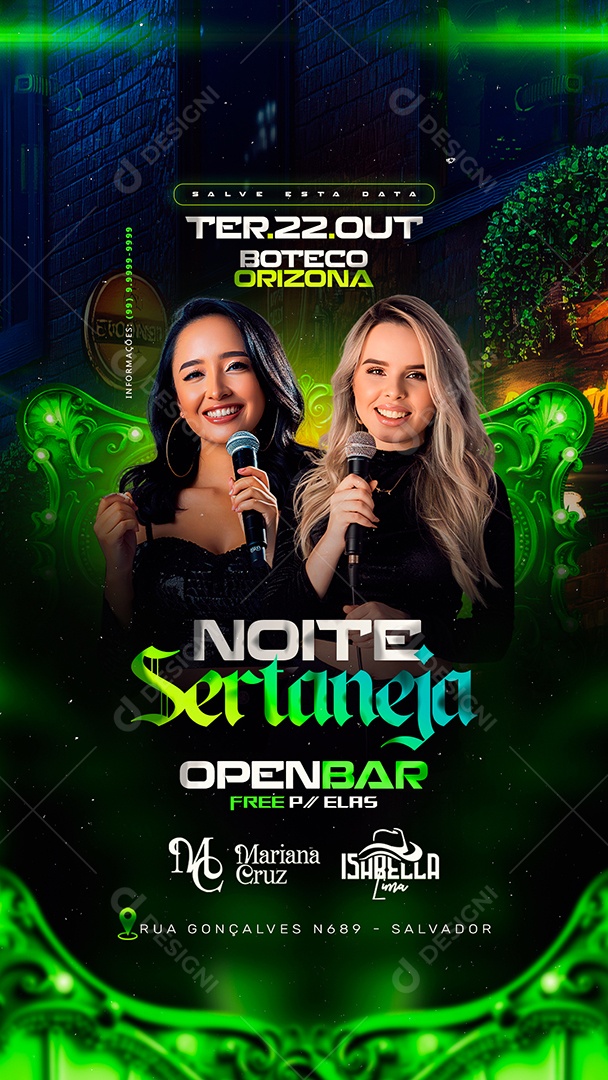 Story Flyer Noite Sertaneja Social Media PSD Editável
