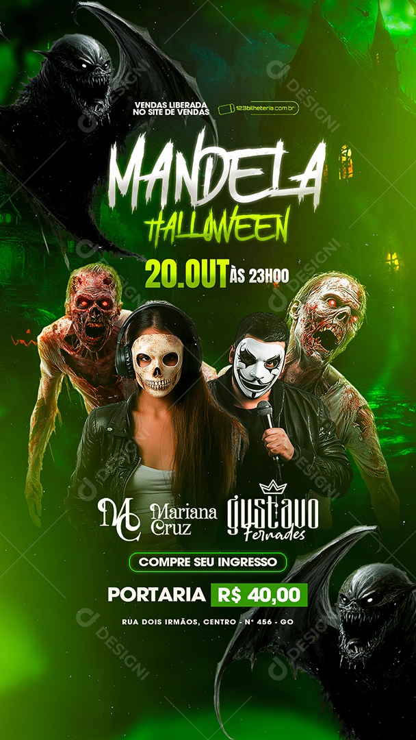 Story Flyer Mandela Halloween Social Media PSD Editável