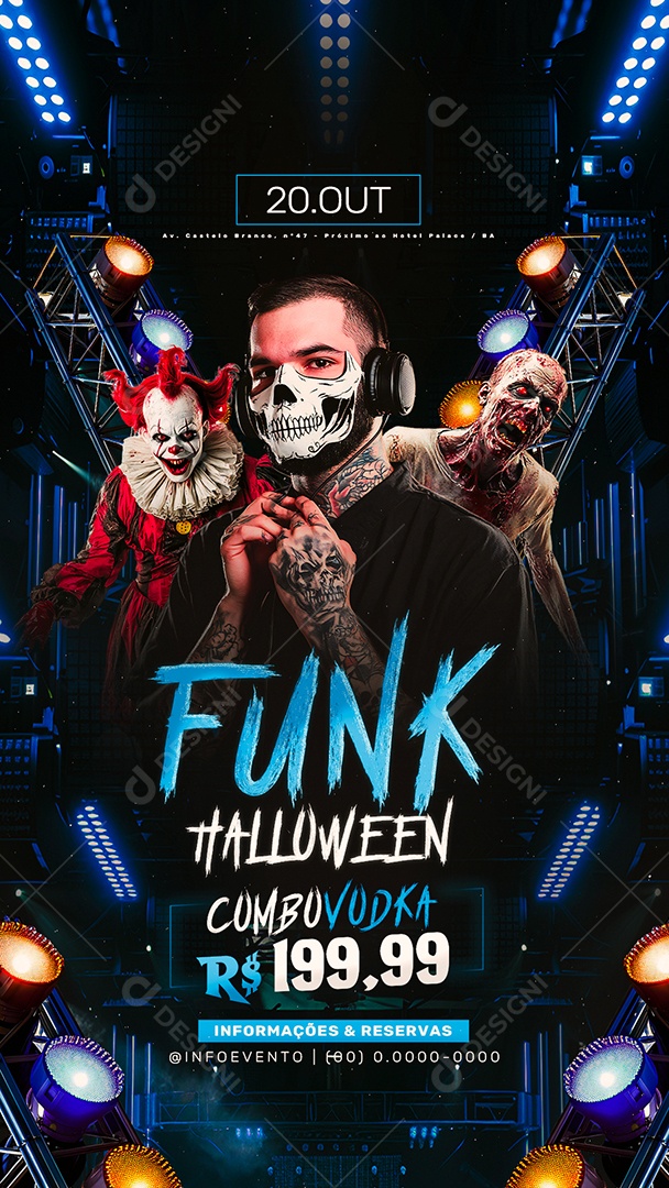 Story Flyer Funk Halloween Social Media PSD Editável