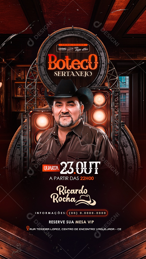 Story Flyer Boteco Sertanejo Social Media PSD Editável