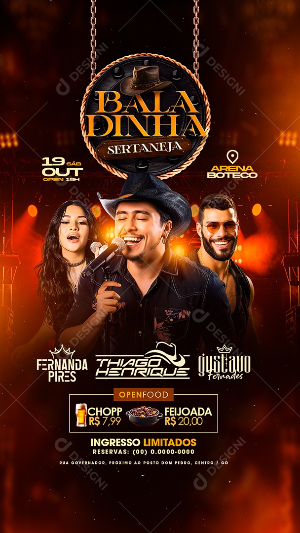 Story Flyer Baladinha Sertaneja Social Media PSD Editável