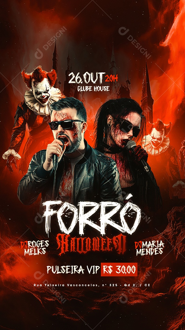 Story Flyer Halloween Forró Social Media PSD Editável