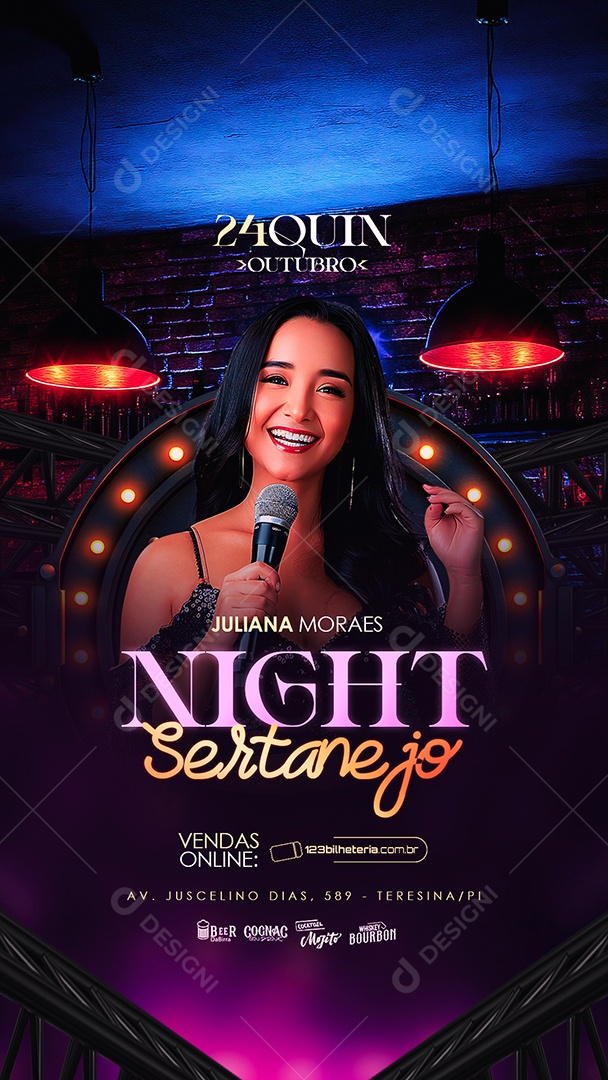 Story Flyer Night Sertanejo Social Media PSD Editável