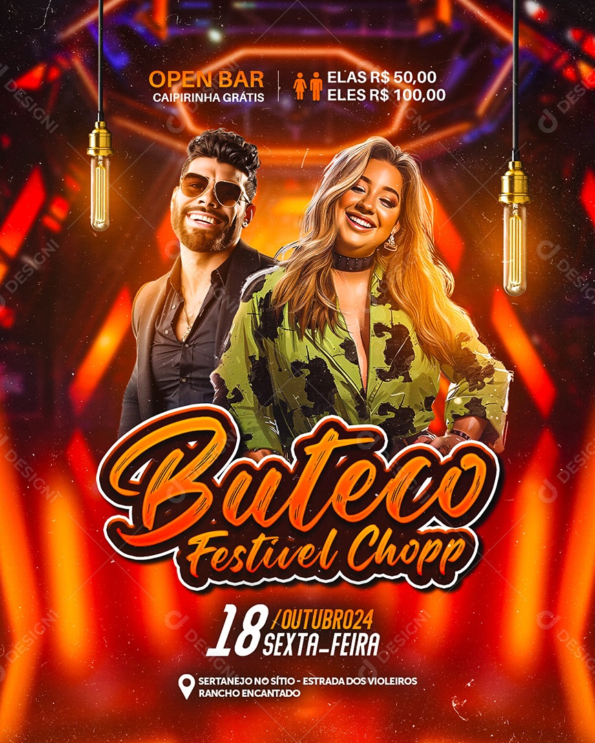 Flyer Buteco Festival Chopp Social Media PSD Editável