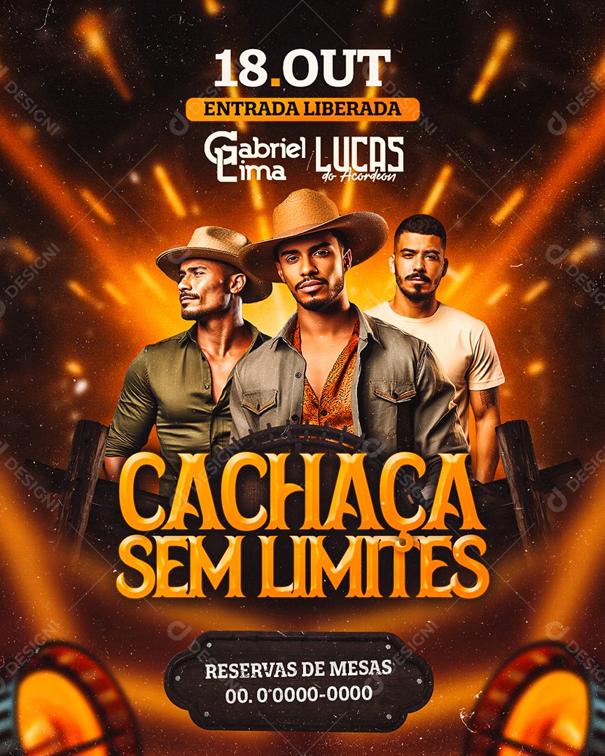 Flyer Cachaça Sem Limites Social Media PSD Editável