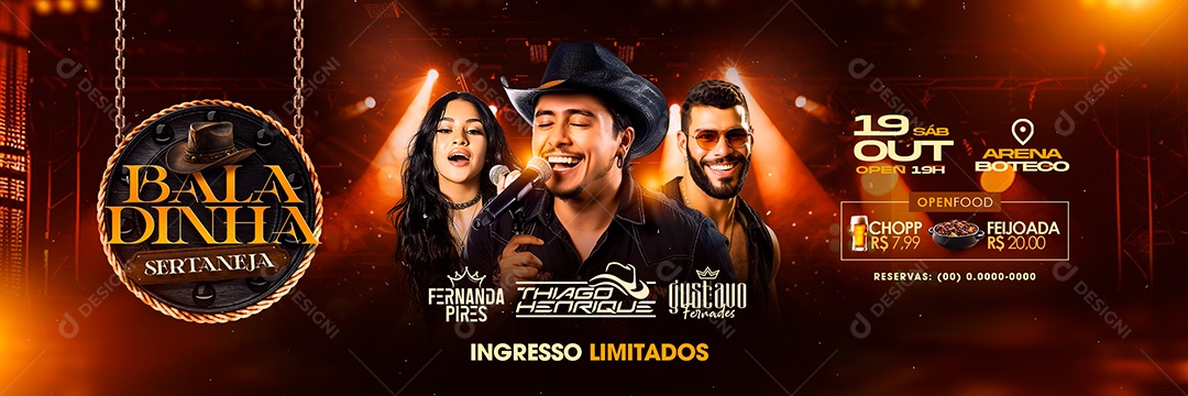 Carrossel Flyer Baladinha Sertaneja Social Media PSD Editável