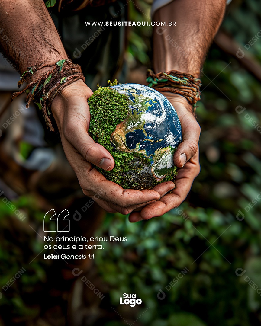 Frase Motivacional Bíblica Social Media PSD Editáv