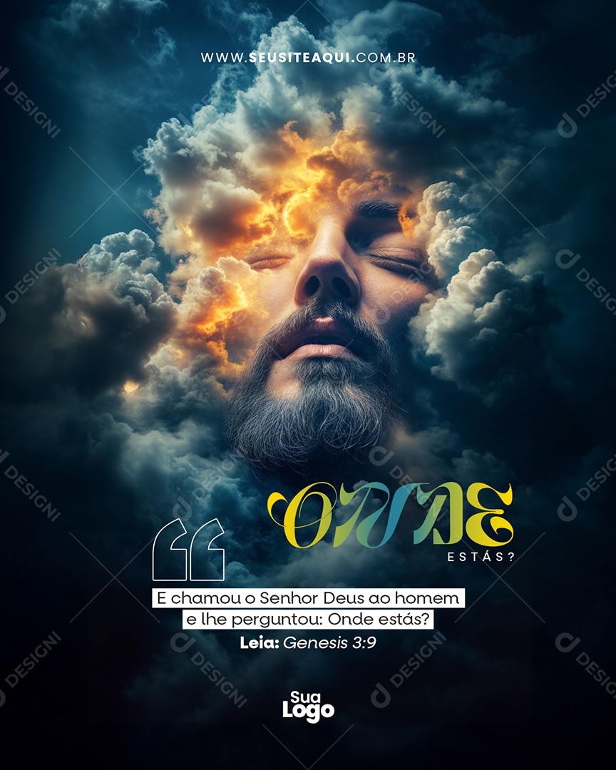 Frase Motivacional Bíblica Onde Estás Social Media PSD Editáv