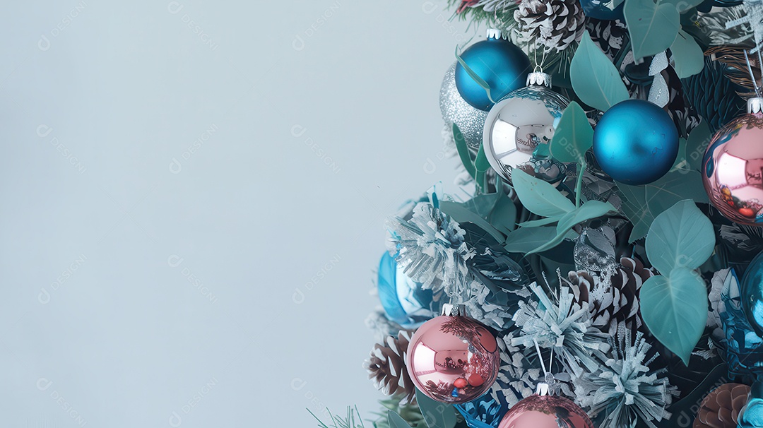 Background com enfeites natalinos para escrita de texto feliz natal.