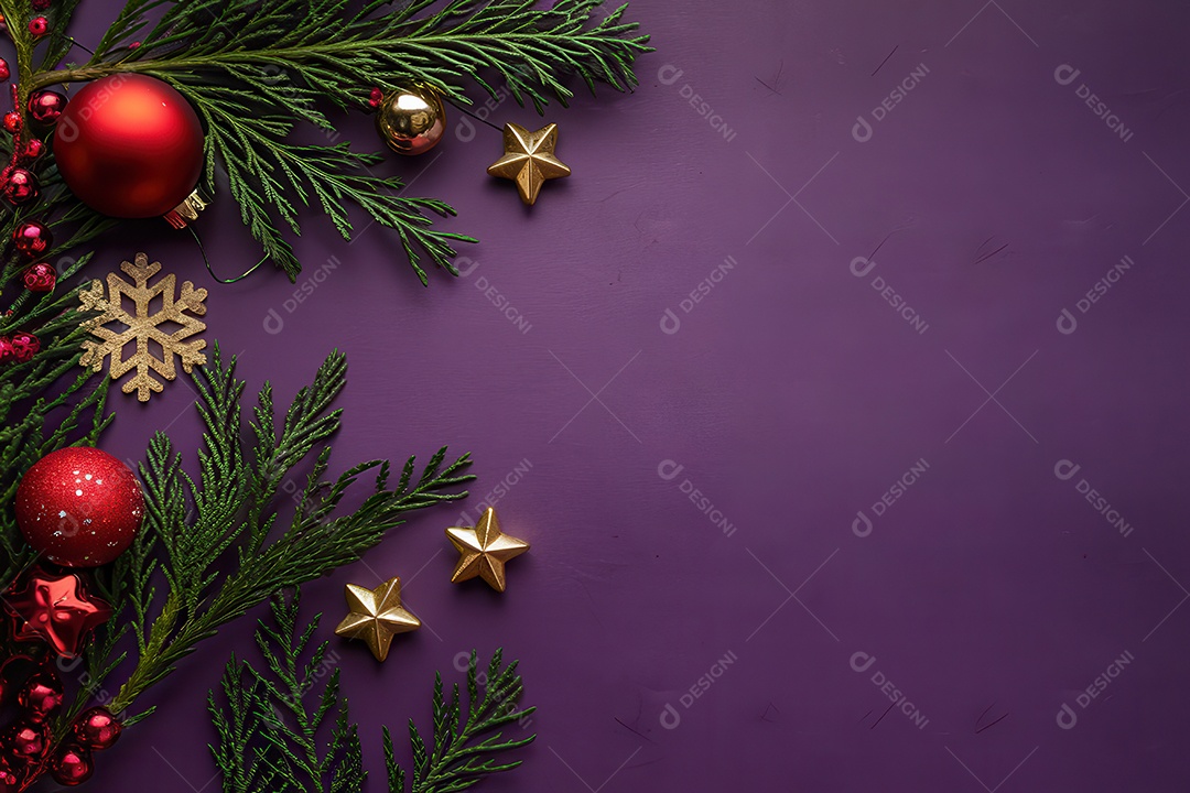 Background com enfeites natalinos para escrita de texto feliz natal.