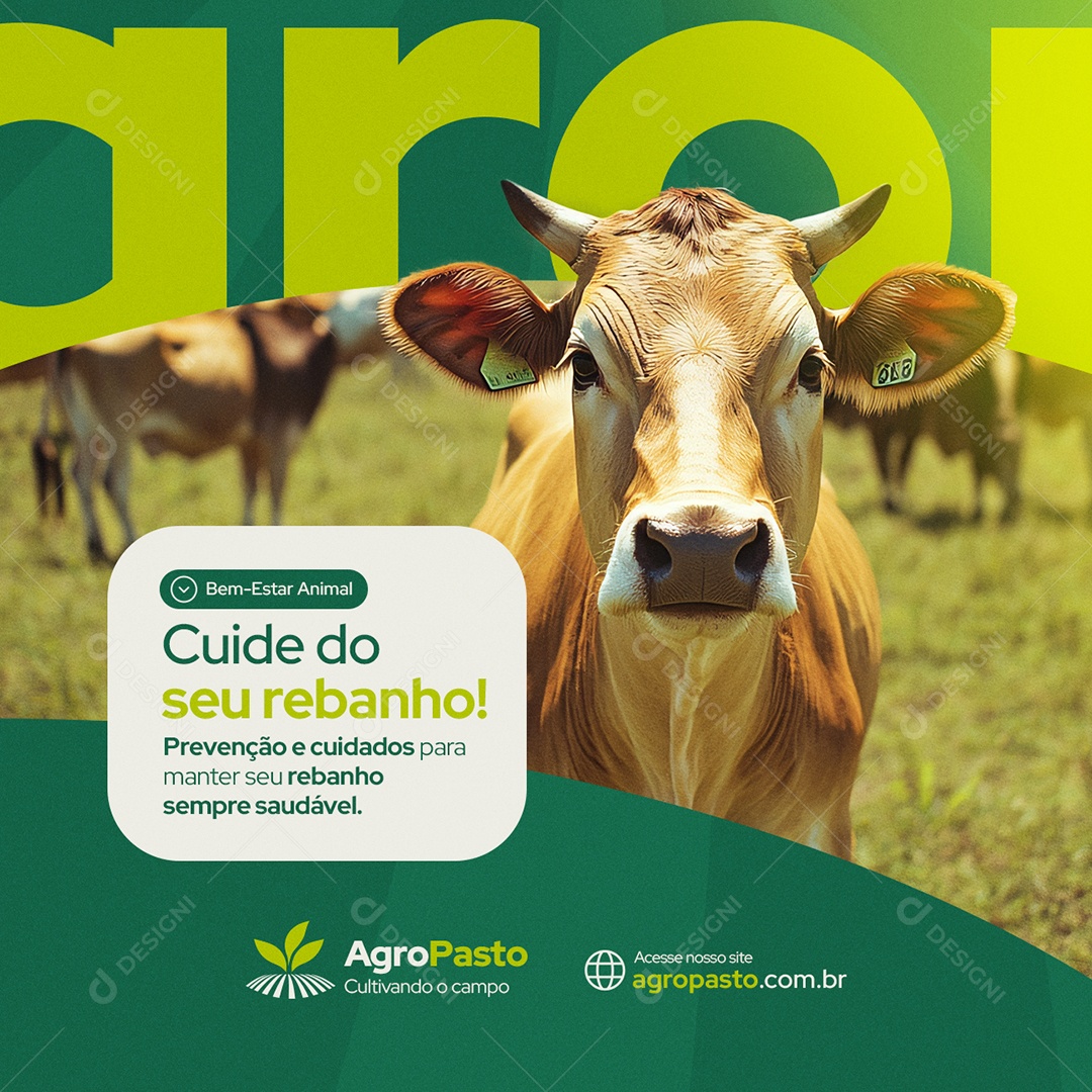 Agropecuária Cuide do Seu Rebanho Social Media PSD Editável