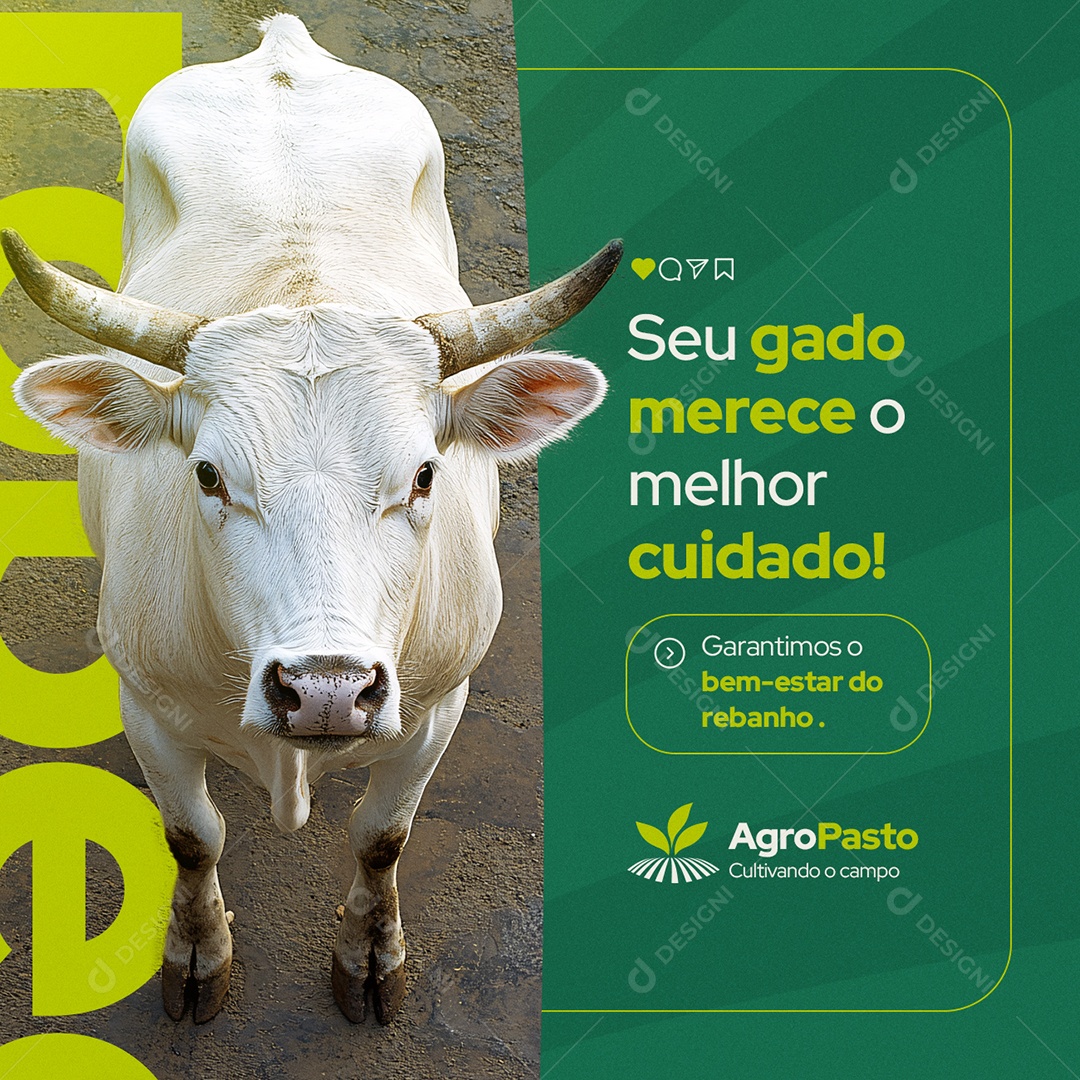 Agropecuária Seu Gado Merece o Melhor Cuidado Social Media PSD Editável