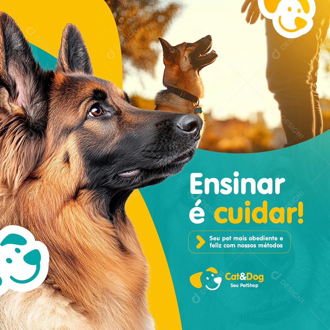 Petshop Ensinar é Cuidar Social Media PSD Editável