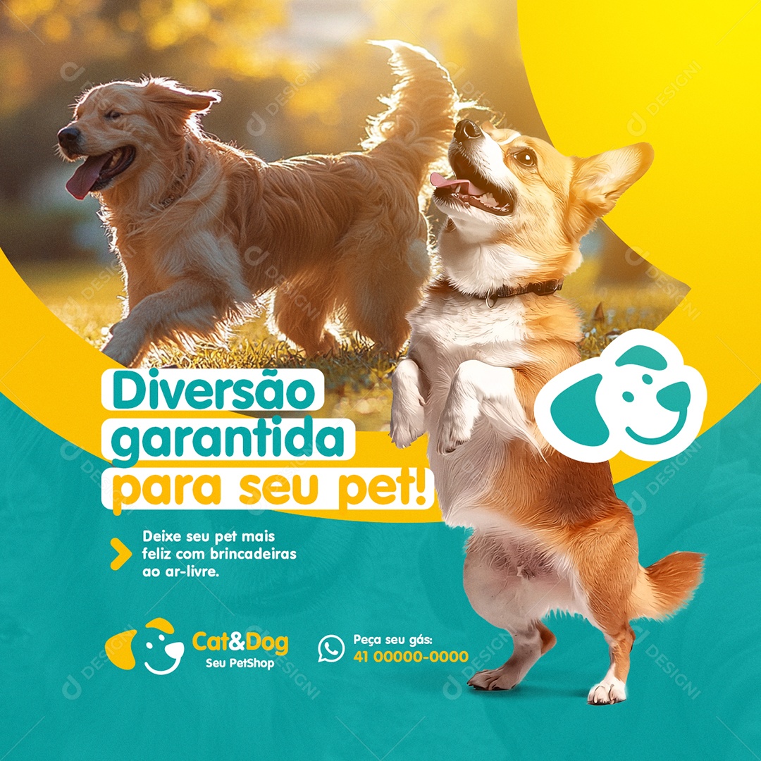 Petshop Diversão Garantida para Seu Pet Social Media PSD Editável