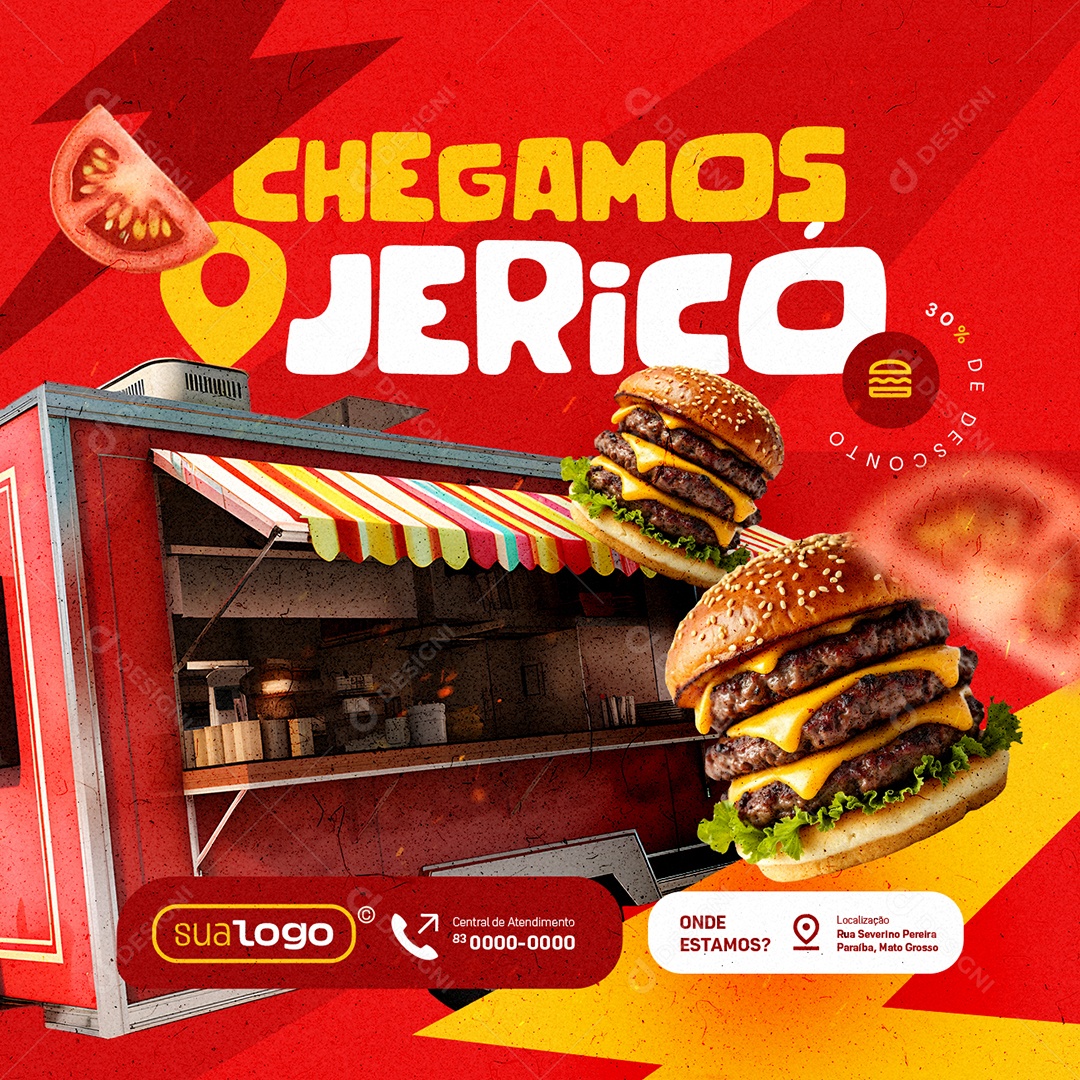 Hamburgueria Lanchão Chegamos Jerico Social Media PSD Editável