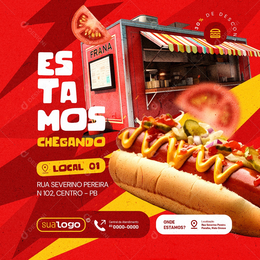 Hamburgueria Lanchão Estamos Chegando Cachorro Quente Social Media PSD Editável