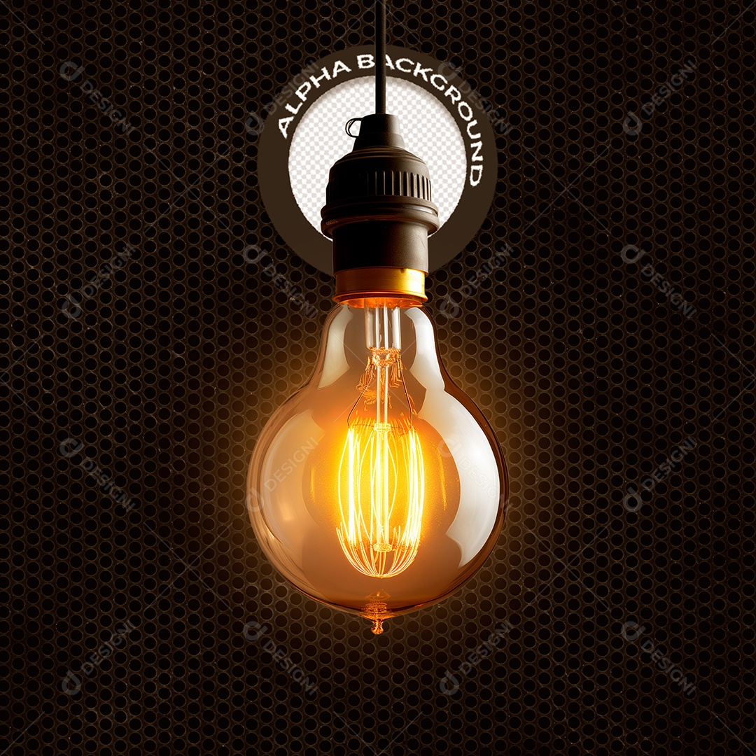 Lâmpada Elemento 3D para Composição PSD