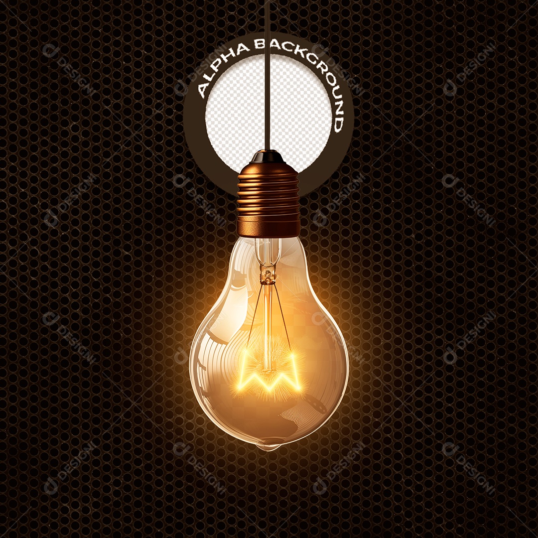 Lâmpada Elemento 3D para Composição PSD