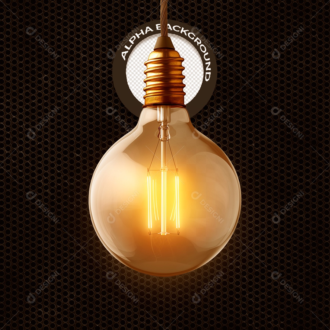 Lâmpada Elemento 3D para Composição PSD