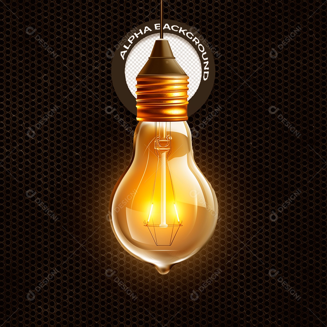 Elemento 3D Lâmpada para Composição PSD