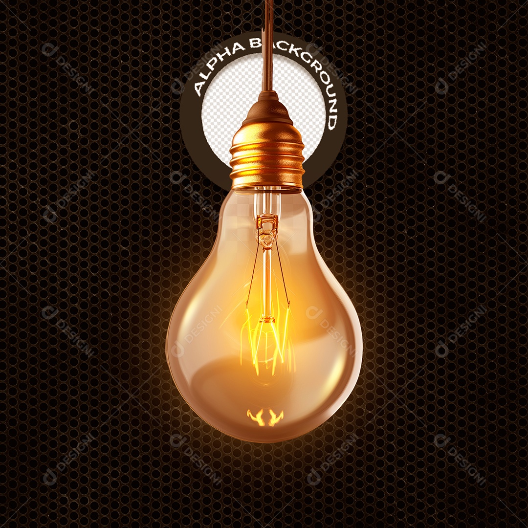 Elemento 3D Lâmpada para Composição PSD