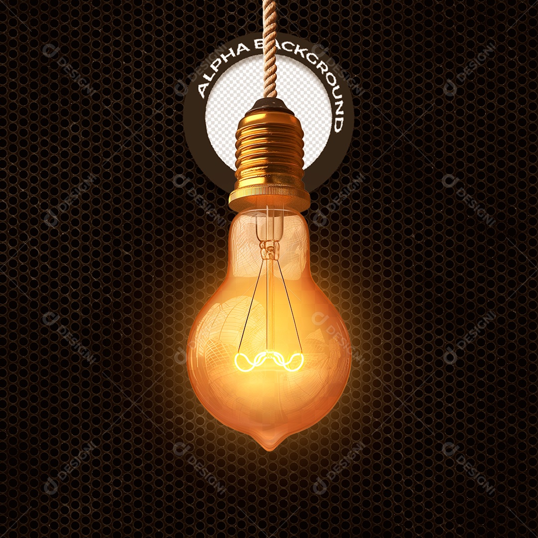 Elemento 3D Lâmpada para Composição PSD