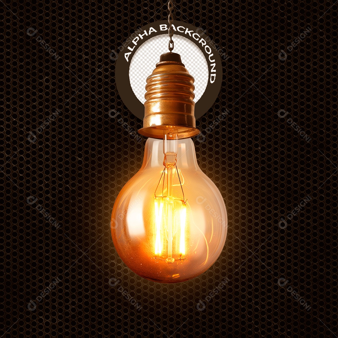Elemento 3D Lâmpada para Composição PSD