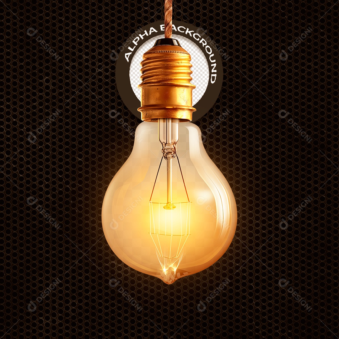 Elemento 3D Lâmpada para Composição PSD