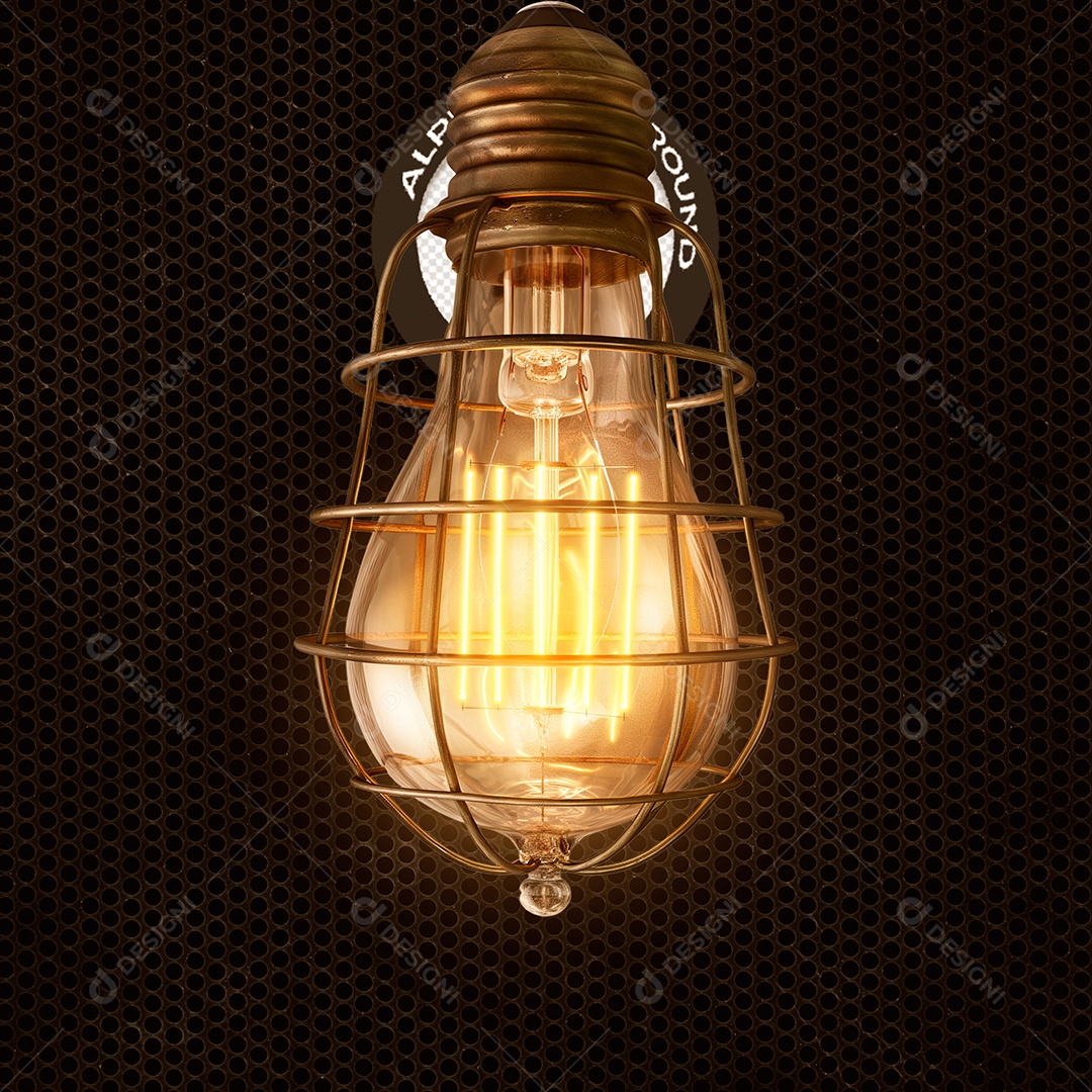 Elemento 3D Lâmpada para Composição PSD