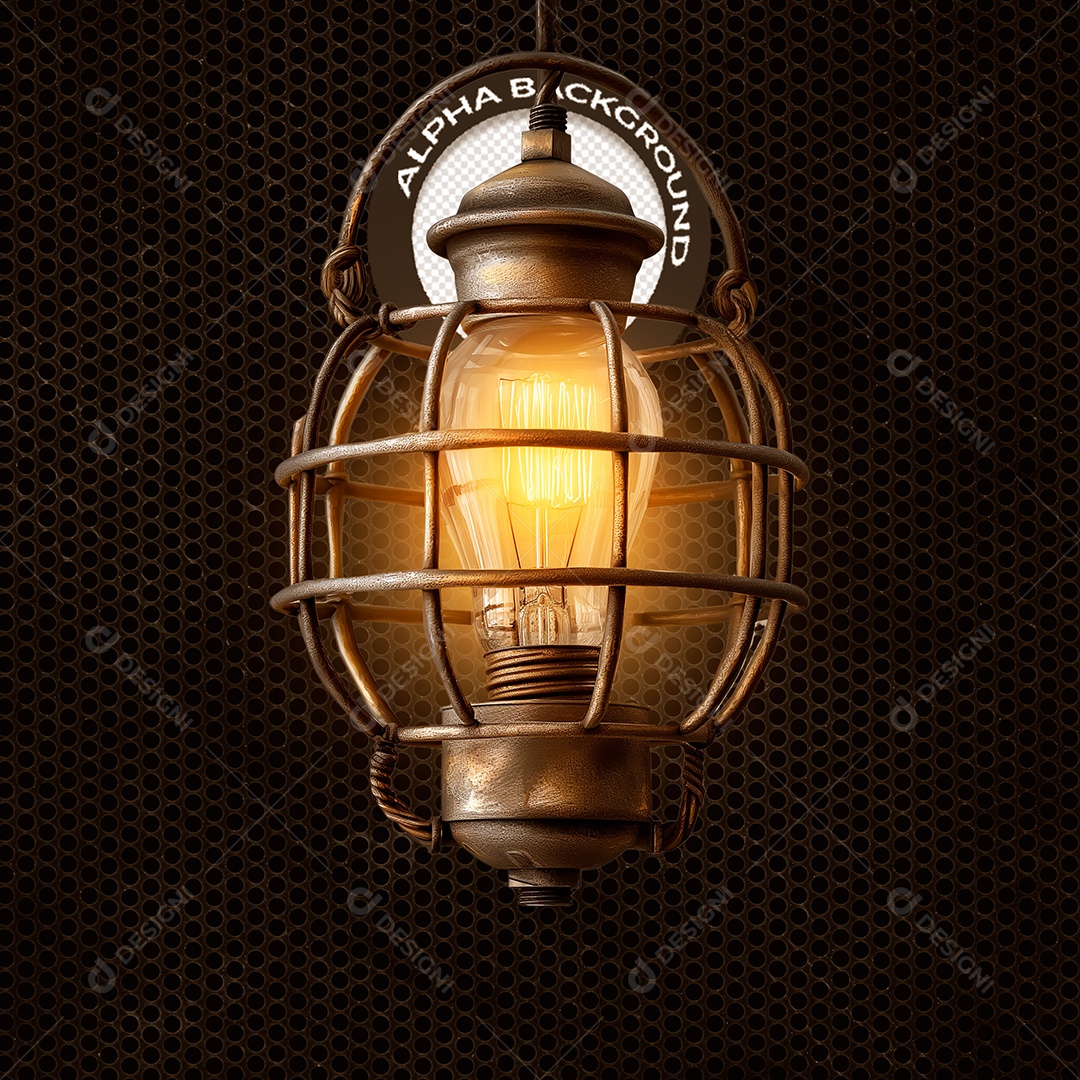 Elemento 3D Lâmpada para Composição PSD